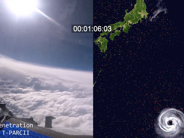 Observation and computer simulation of typhoon