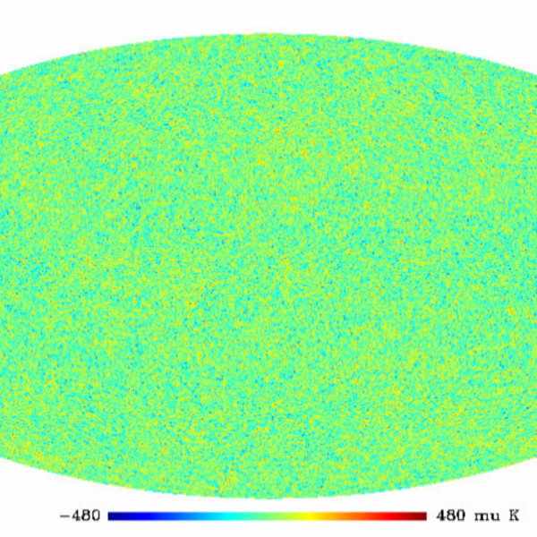 宇宙マイクロ波背景輻射の温度揺らぎのシミュレーション