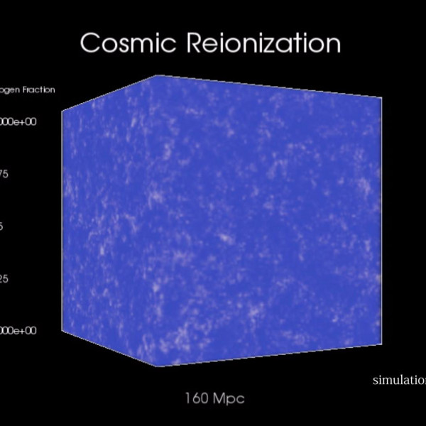 宇宙の再イオン化シミュレーション