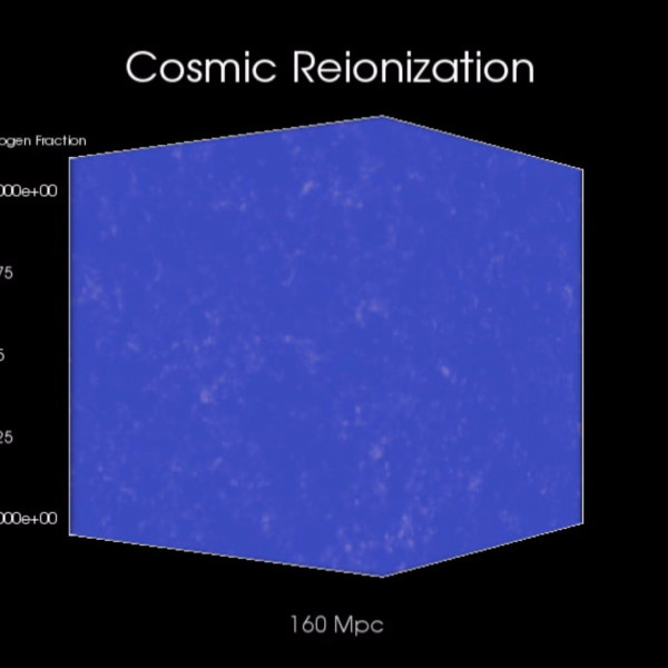 宇宙の再イオン化シミュレーション