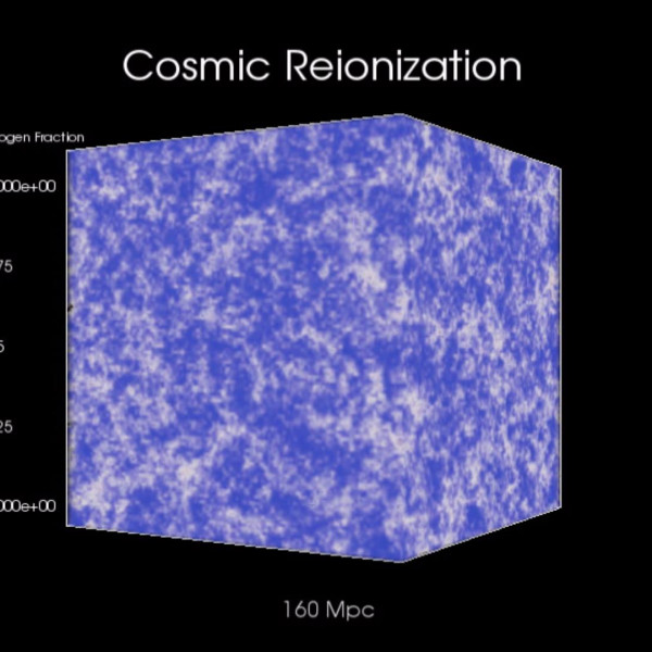 宇宙の再イオン化シミュレーション